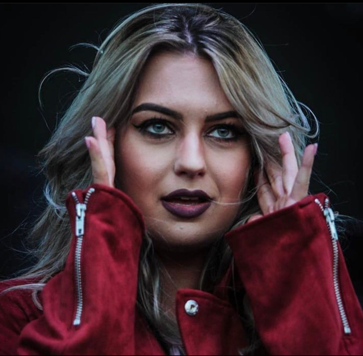 Red Suede Bomber Jacket